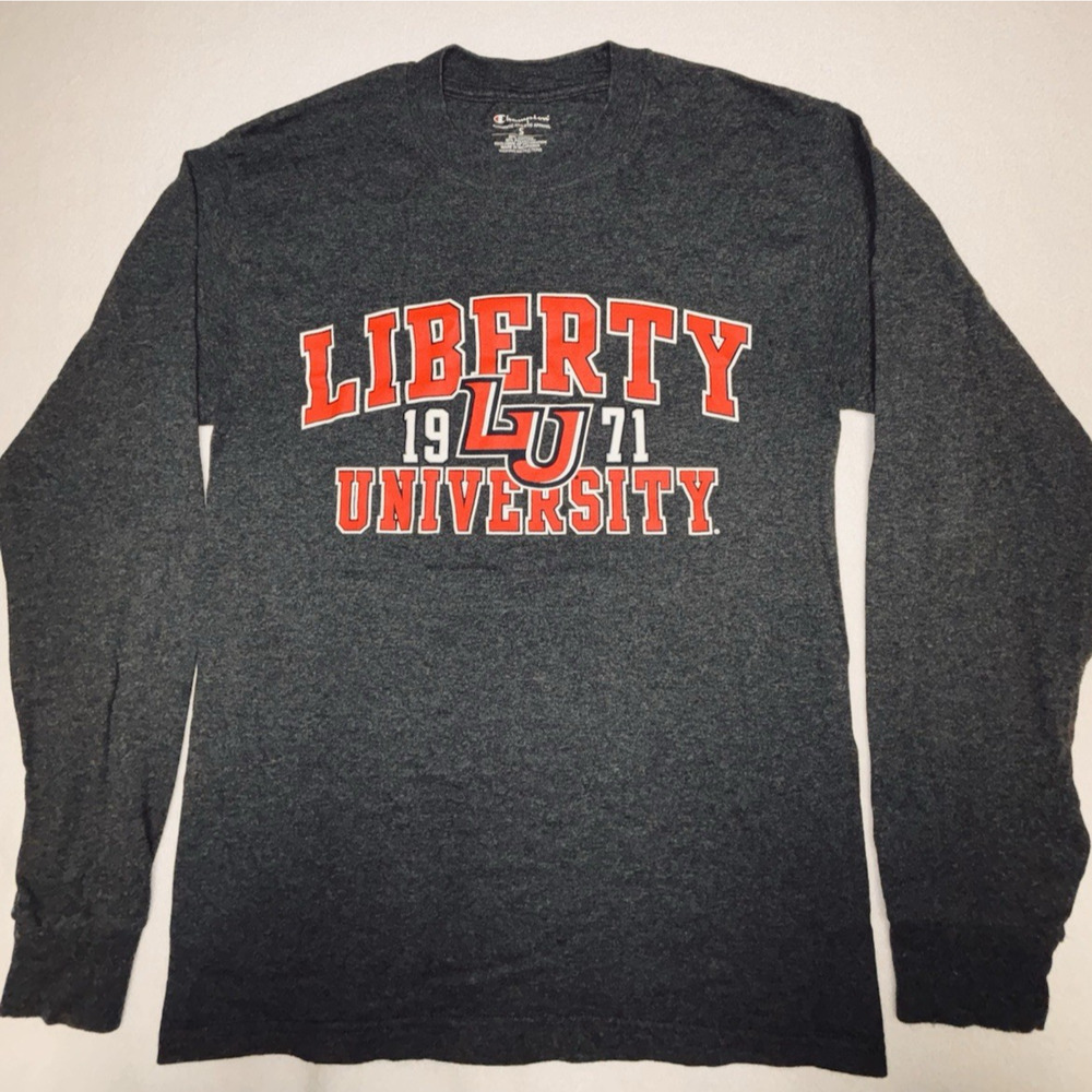 Liberty University 1971 Champion Authentic Apparel T-shirt Men S Gray Graphic